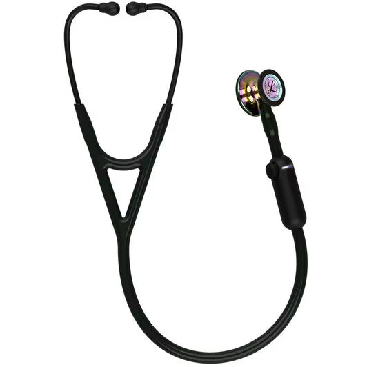 3M Littmann CORE Digital Stethoscope, Black Tube w/ High Polish Rainbow Chestpiece **ITEM ON BACK ORDER**