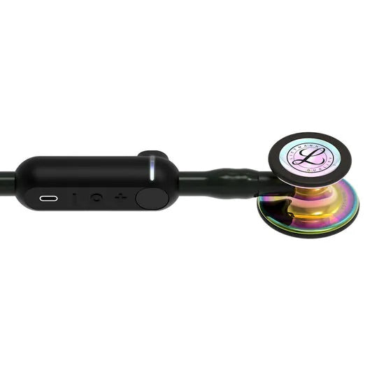 3M Littmann CORE Digital Stethoscope, Black Tube w/ High Polish Rainbow Chestpiece **ITEM ON BACK ORDER**