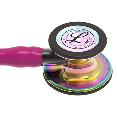 3M LITTMANN CARDIOLOGY IV, RASPBERRY AND HIGH-POLISH RAINBOW W/ SMOKE STEM **ITEM ON BACK ORDER**