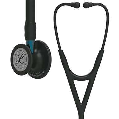 3M LITTMANN CARDIOLOGY IV, BLACK AND BLACK W/ BLUE STEM  **ITEM ON BACK ORDER**