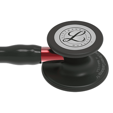 3M LITTMANN CARDIOLOGY IV, BLACK AND BLACK W/ RED STEM **ITEM ON BACK ORDER**