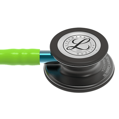 3M LITTMANN CLASSIC III, LIME GREEN AND SMOKE W/ BLUE STEM  **ITEM ON BACK ORDER**