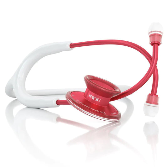 MDF Acoustica® Stethoscope - White/Red