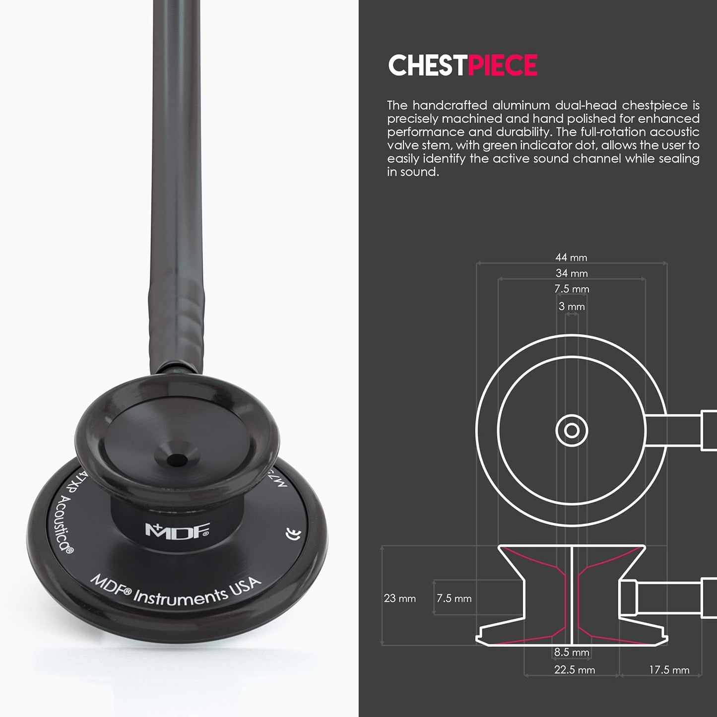 MDF Acoustica® Stethoscope - Black/BlackOut