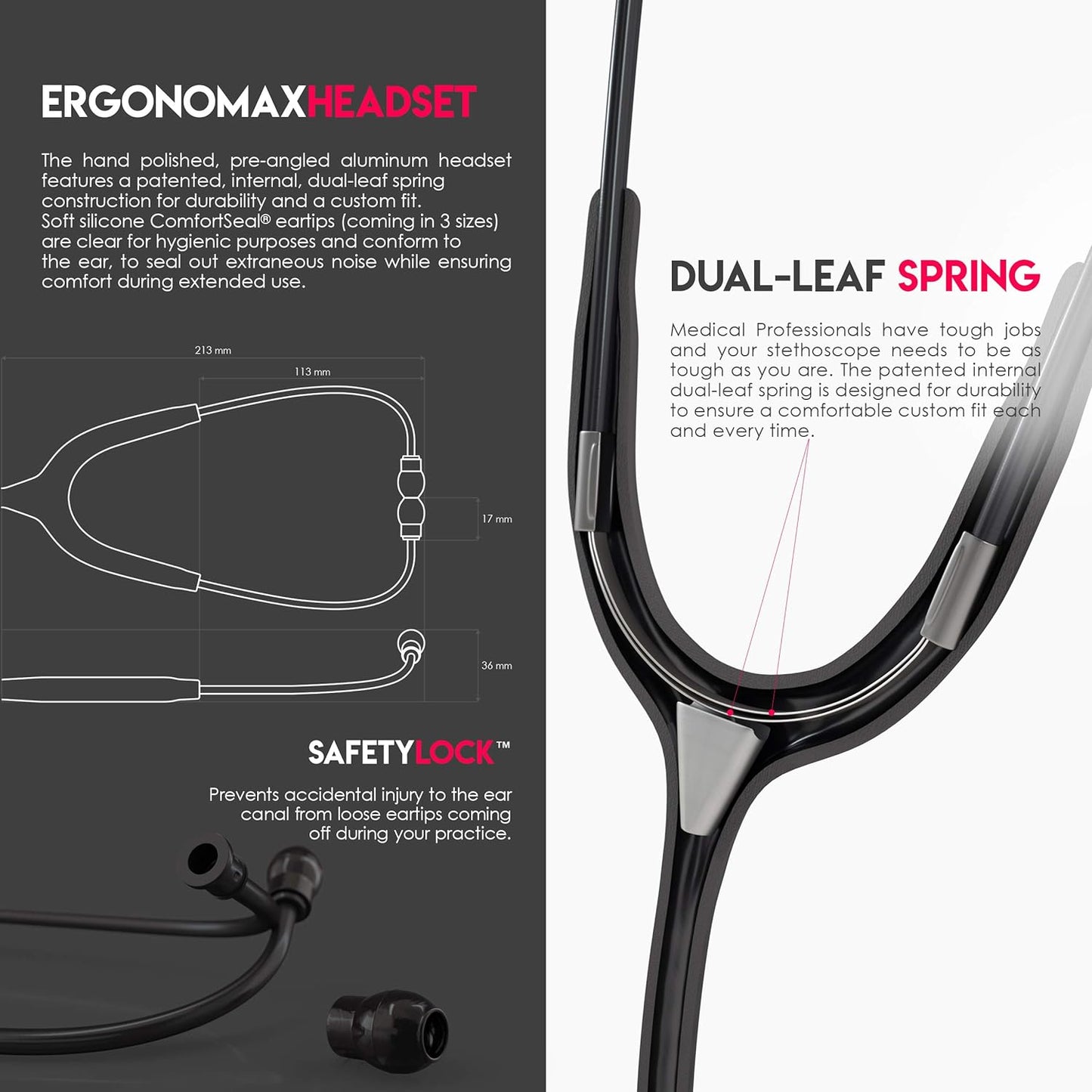 MDF Acoustica® Stethoscope - Black/BlackOut