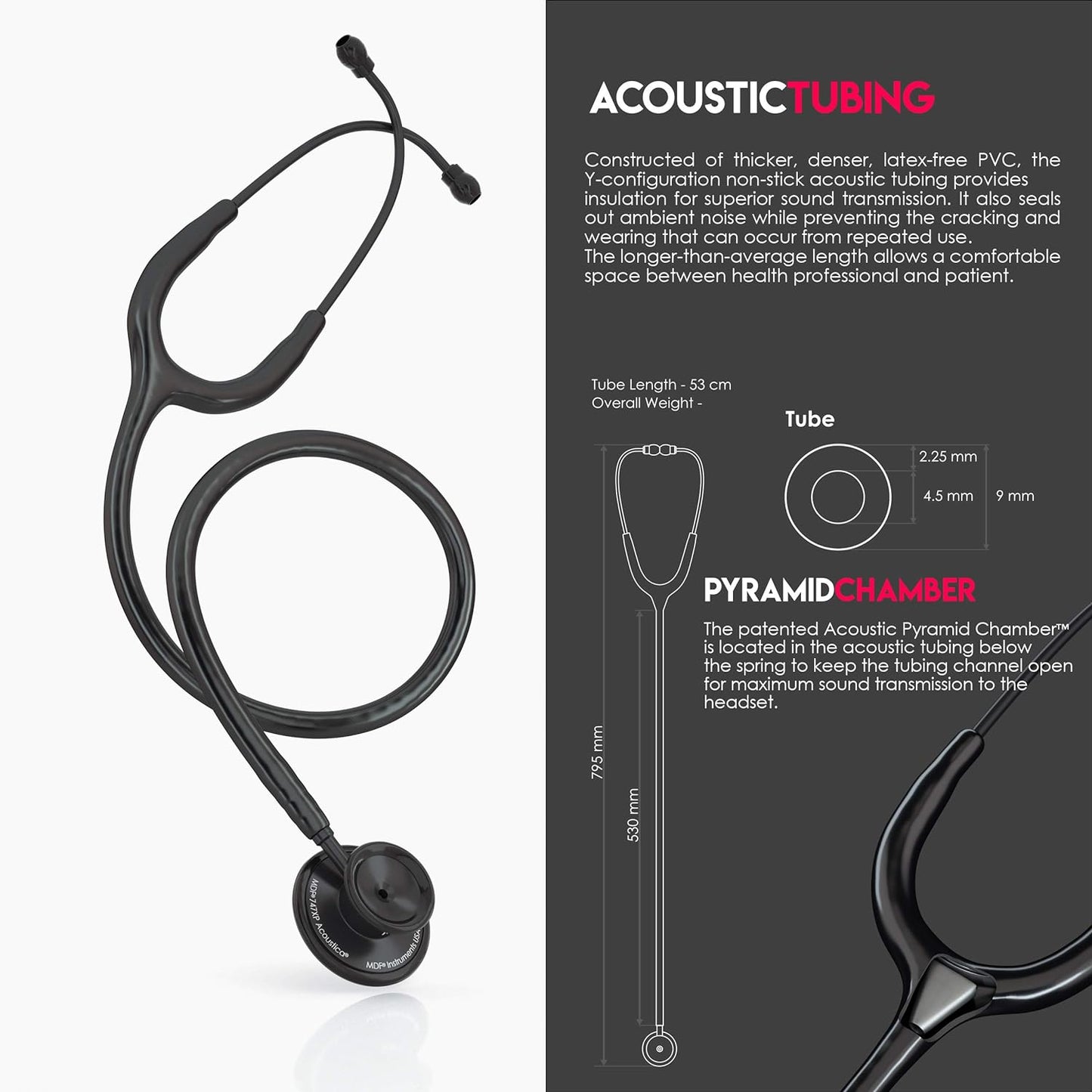 MDF Acoustica® Stethoscope - Black/BlackOut