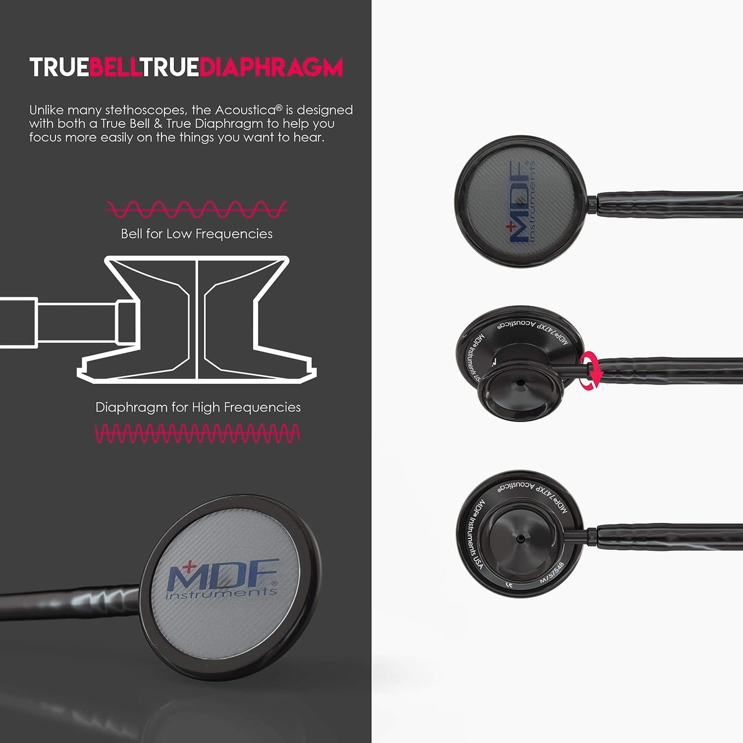 MDF Acoustica® Stethoscope - Black/BlackOut