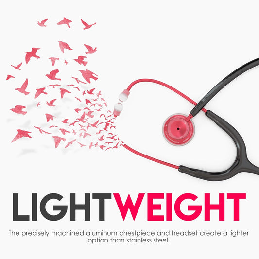 MDF Acoustica® Stethoscope - Black/Red