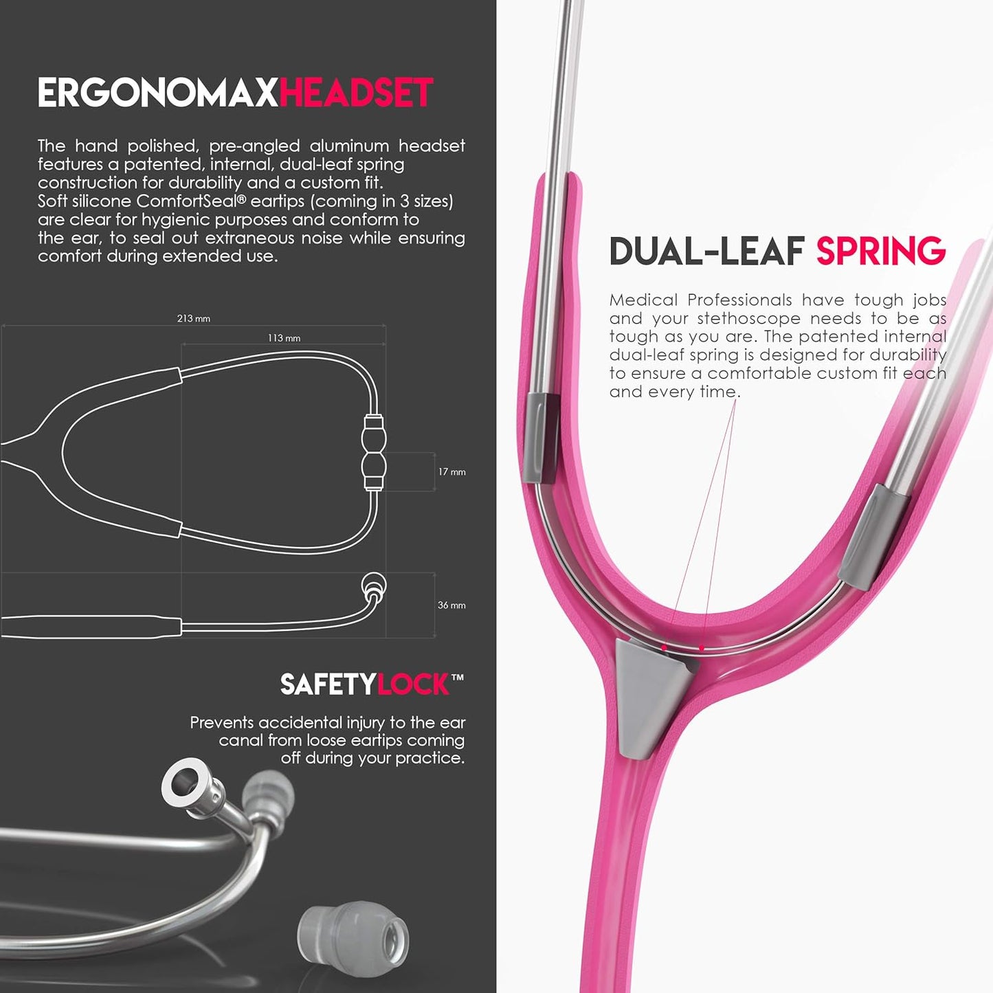 MDF Acoustica® Stethoscope - Bright Pink Fuschia