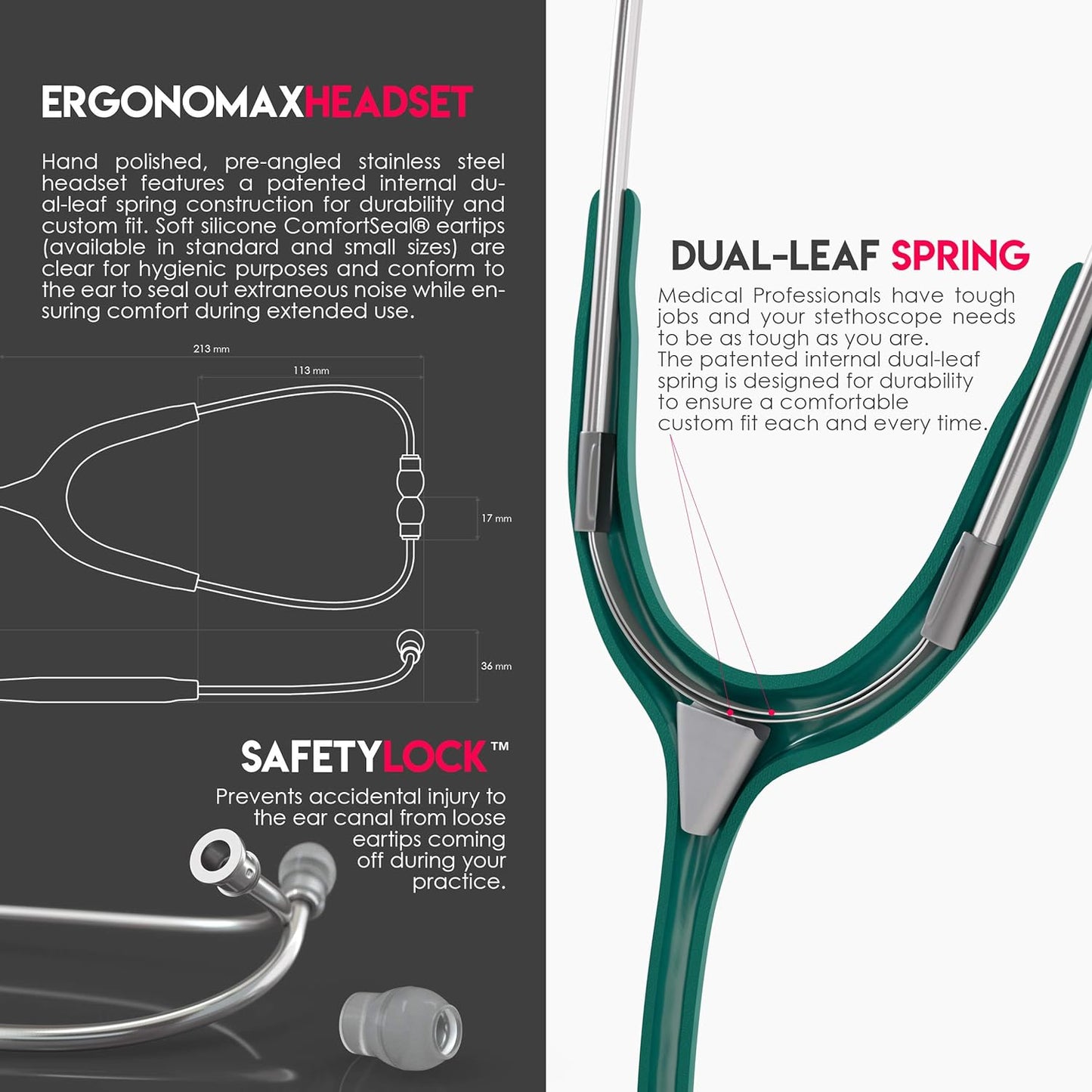 MDF Acoustica® Stethoscope - Green