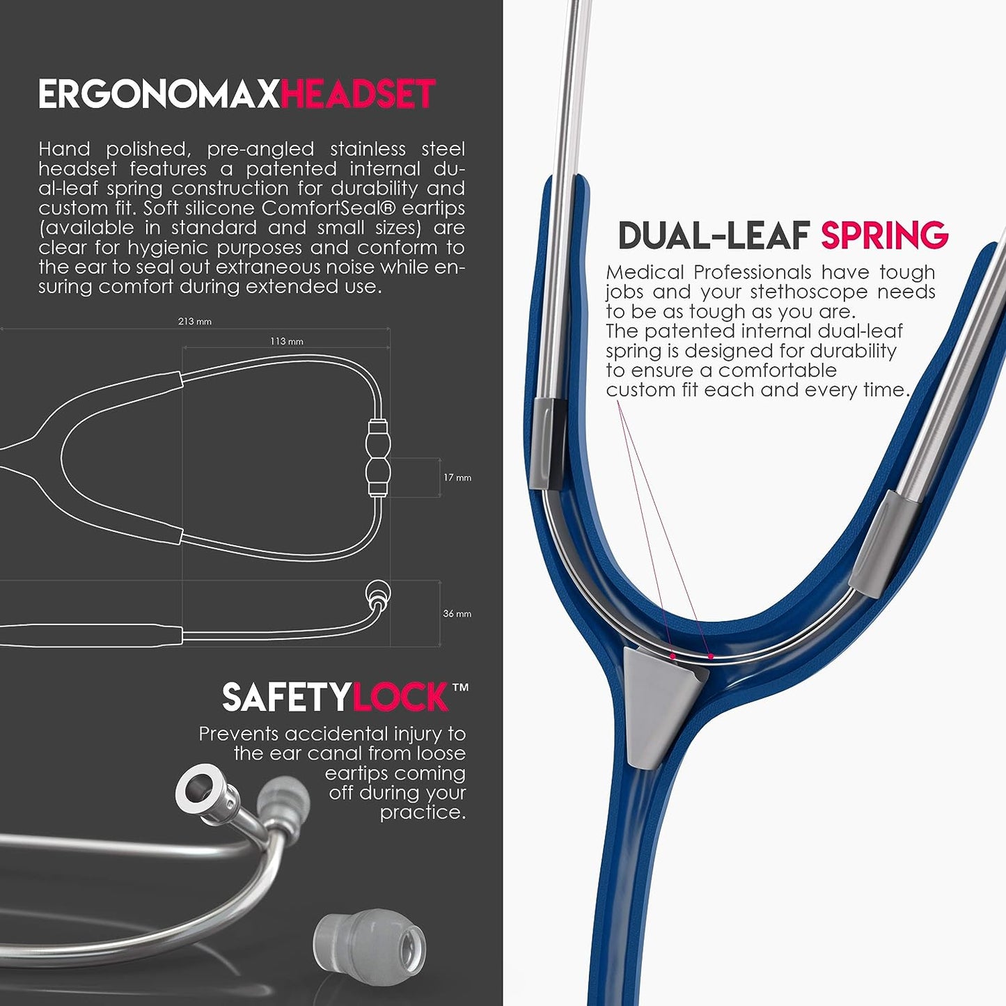 MDF Acoustica® Stethoscope - Navy Blue