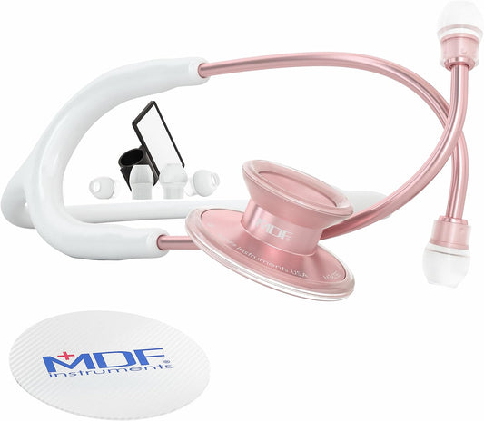 MDF Acoustica® Stethoscope - White/Matte Rose Gold