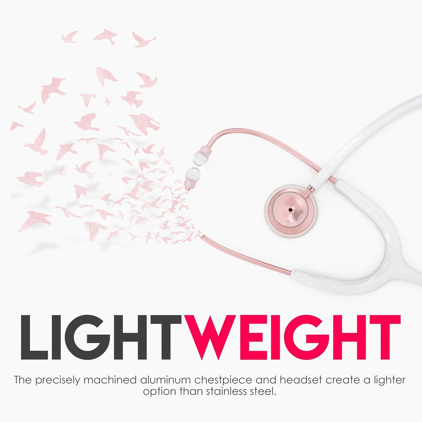 MDF Acoustica® Stethoscope - White/Matte Rose Gold