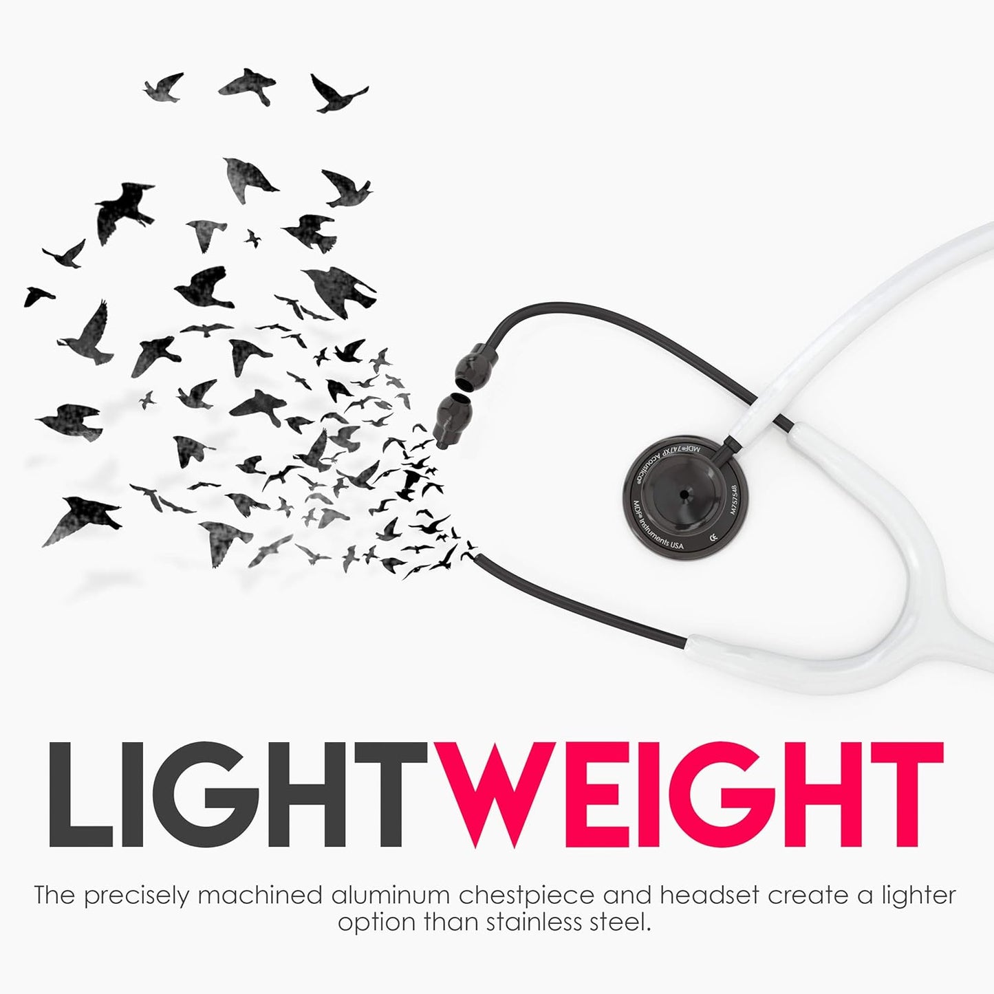 MDF Acoustica® Stethoscope - White/Black