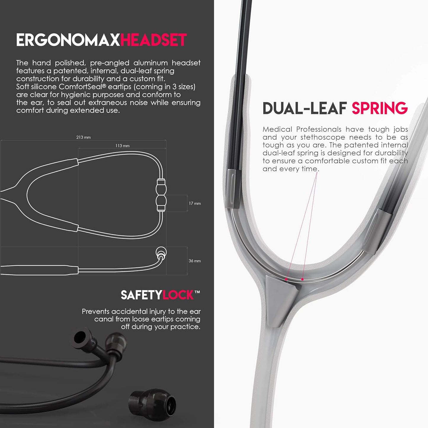 MDF Acoustica® Stethoscope - White/Black