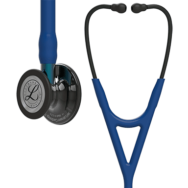 3M LITTMANN CARDIOLOGY IV, NAVY AND HIGH-POLISH SMOKE W/ BLUE STEM **ITEM ON BACK ORDER**