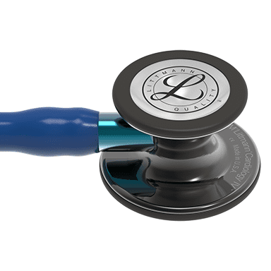 3M LITTMANN CARDIOLOGY IV, NAVY AND HIGH-POLISH SMOKE W/ BLUE STEM  **ITEM ON BACK ORDER**