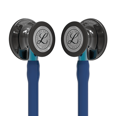 3M LITTMANN CARDIOLOGY IV, NAVY AND HIGH-POLISH SMOKE W/ BLUE STEM **ITEM ON BACK ORDER**