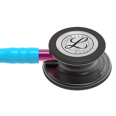 3M LITTMANN CLASSIC III, TURQUOISE AND SMOKE W/ PINK STEM  **ITEM ON BACK ORDER**
