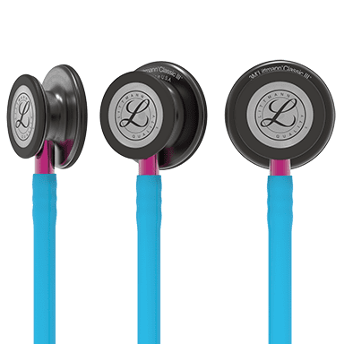 3M LITTMANN CLASSIC III, TURQUOISE AND SMOKE W/ PINK STEM **ITEM ON BACK ORDER**