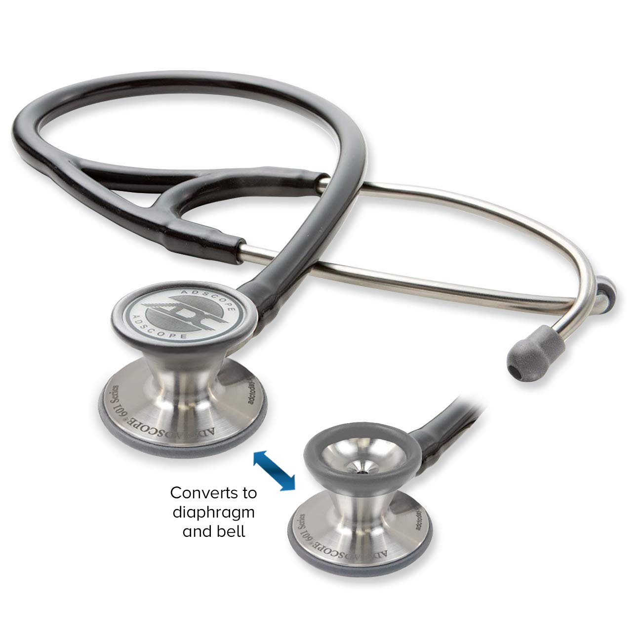 ADC ADSCOPE 601 CARDIOLOGY STETHOSCOPE, METALLIC GRAY **ITEM ON BACK ORDER**