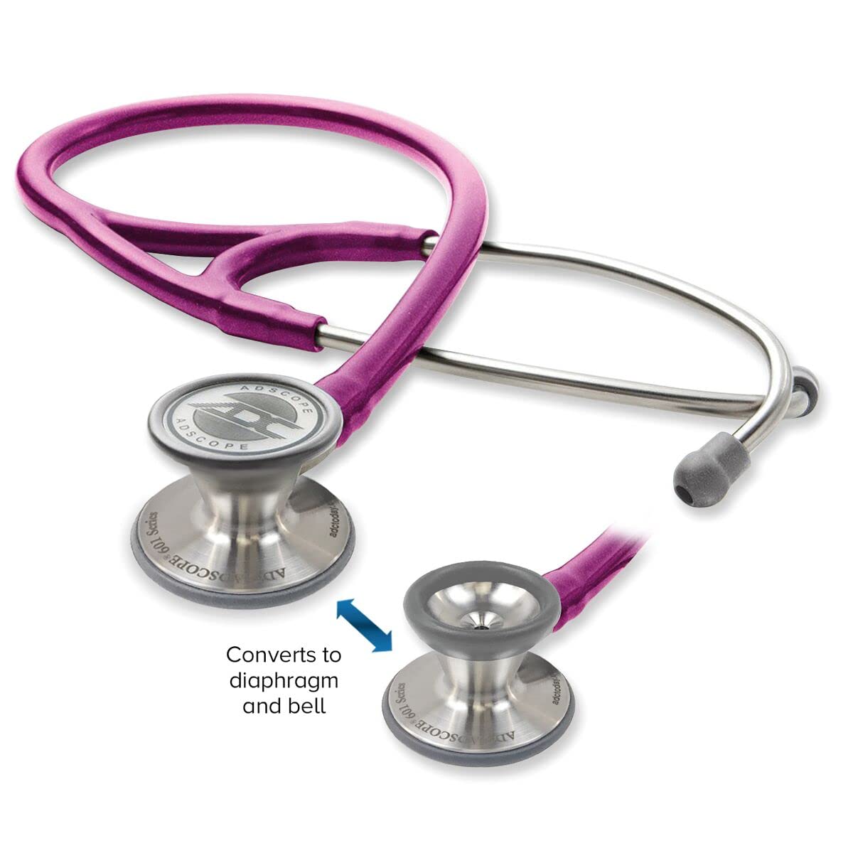 ADC ADSCOPE 601 CARDIOLOGY STETHOSCOPE, METALLIC RASPBERRY **ITEM ON BACK ORDER**