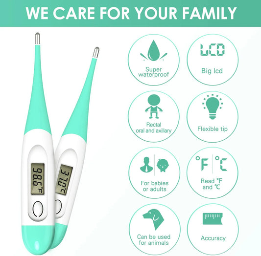 Digital Thermometer, for Oral, Underarm & Rectal Use