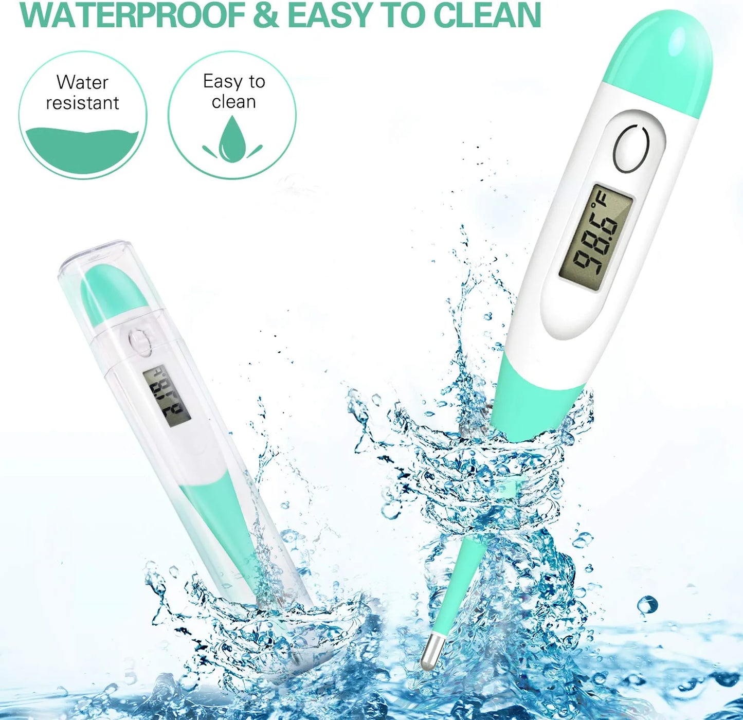 Digital Thermometer, for Oral, Underarm & Rectal Use