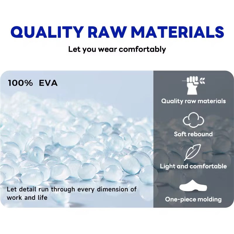 100 percent EVA quality raw materials used in medical clogs featuring soft rebound lightweight and one-piece moulding construction