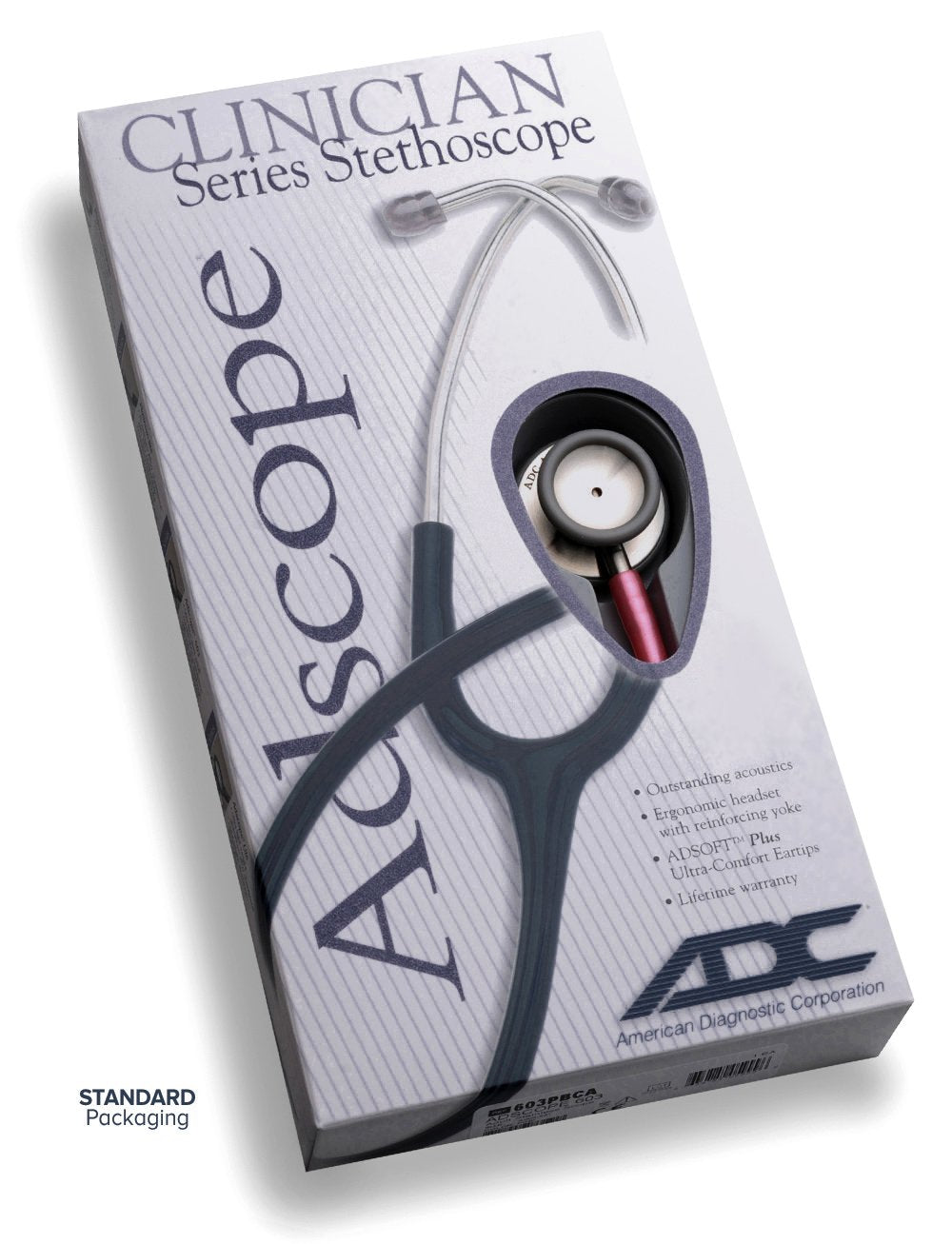 ADC Adscope Clinician 608 Stethoscope, BLACK    **Item on Back Order**