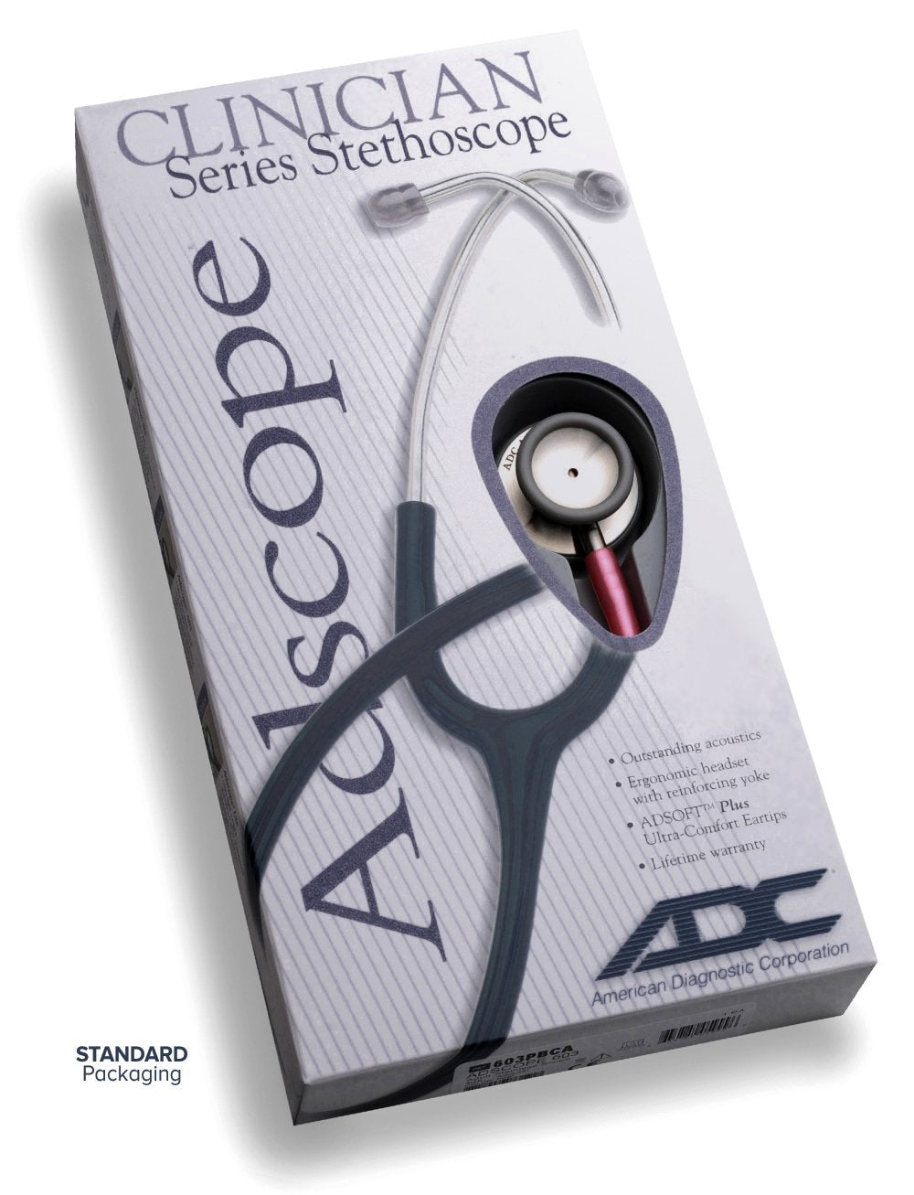 ADC Adscope Clinician 608 Stethoscope, METALLIC RASPBERRY   **Item on Back Order**