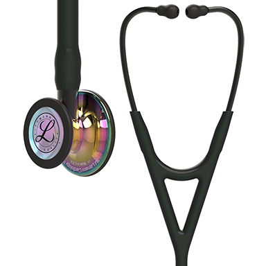 3M LITTMANN CARDIOLOGY IV, BLACK AND HIGH-POLISH RAINBOW W/ BLACK STEM   **ITEM ON BACK ORDER**