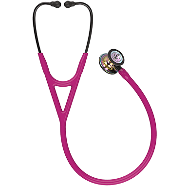 3M LITTMANN CARDIOLOGY IV, RASPBERRY AND HIGH-POLISH RAINBOW W/ SMOKE STEM   **ITEM ON BACK ORDER**