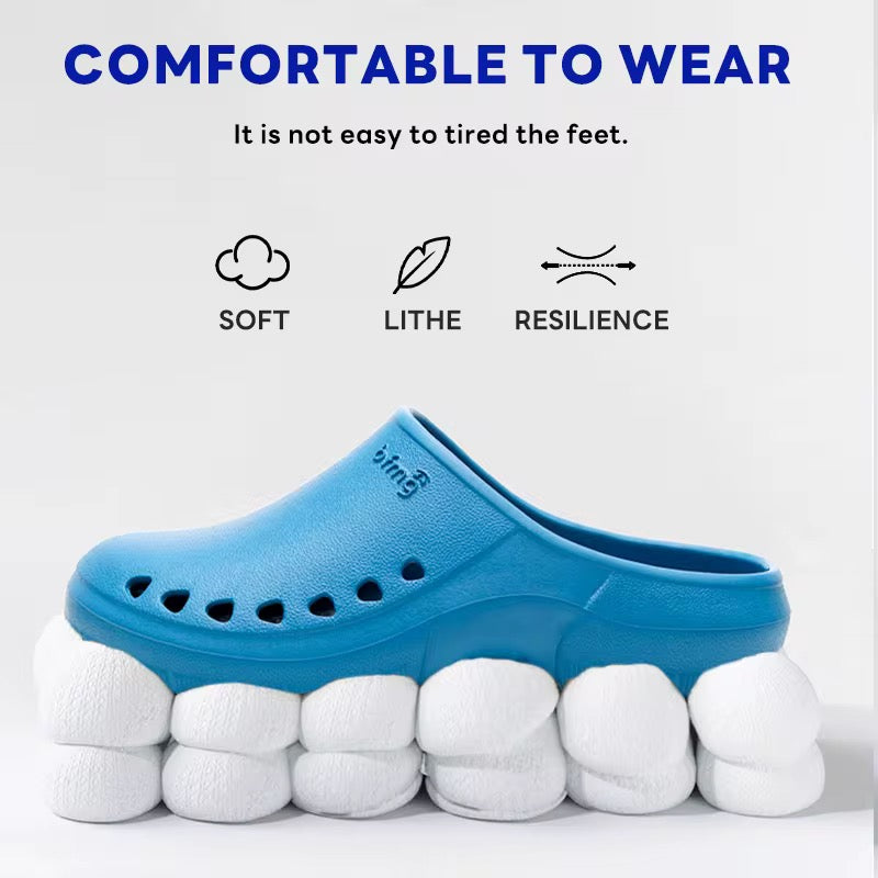 Comfortable EVA medical clogs with soft resilient bubble sole cushioning for all-day wear in healthcare settings