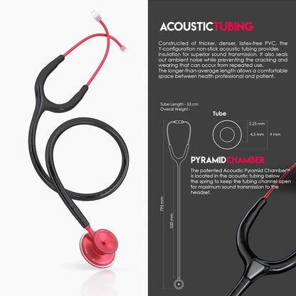 MDF Acoustica® Stethoscope - Black/Red