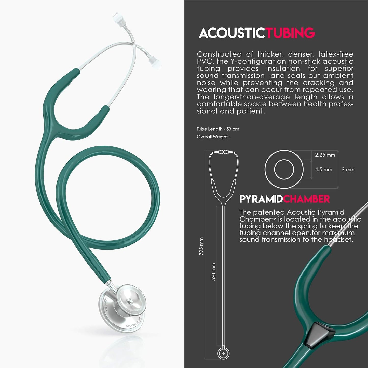 MDF Acoustica® Stethoscope - Green