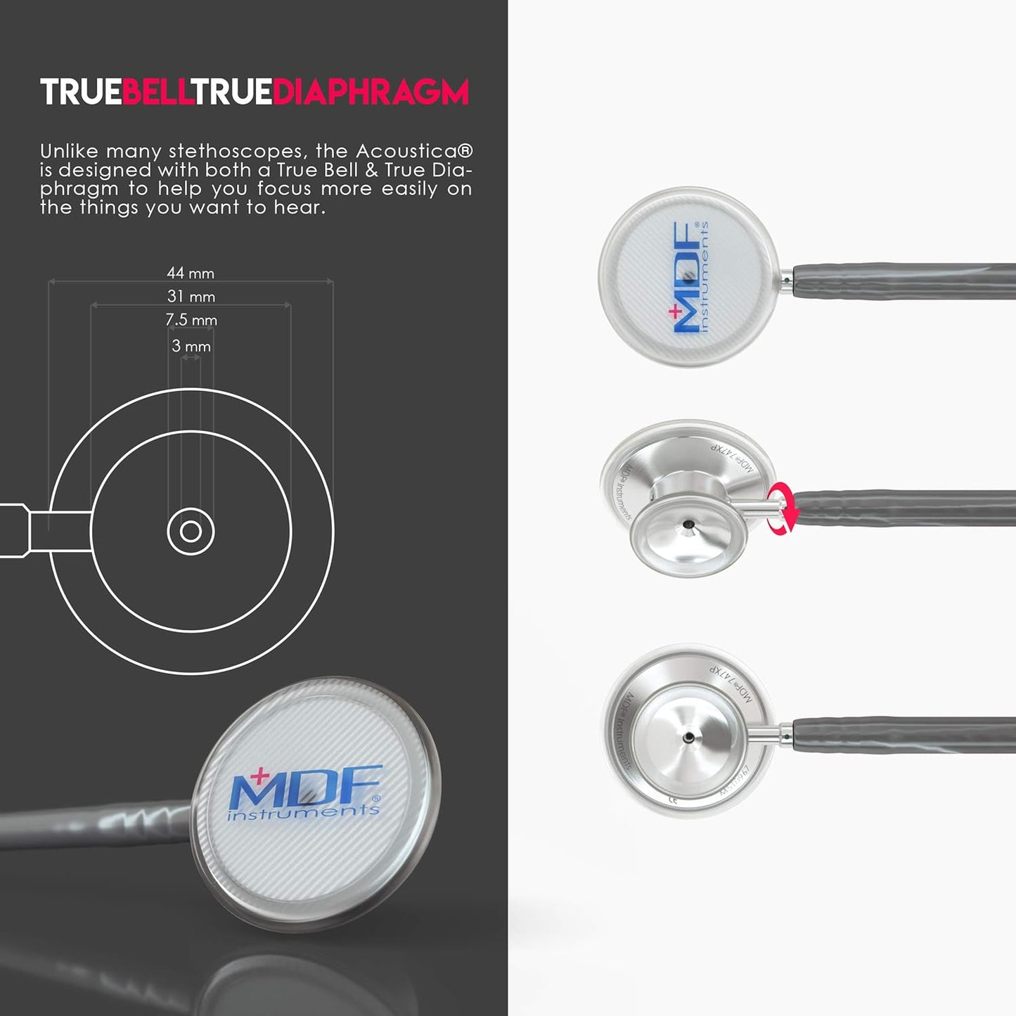MDF Acoustica® Stethoscope - Grey