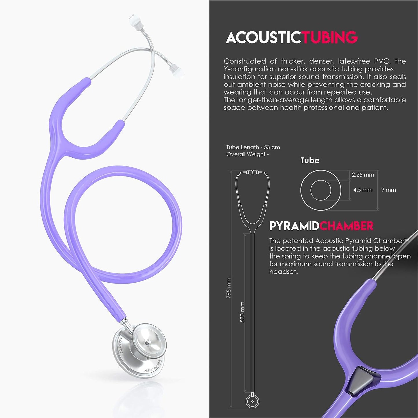 MDF Acoustica® Stethoscope - Pastel Purple